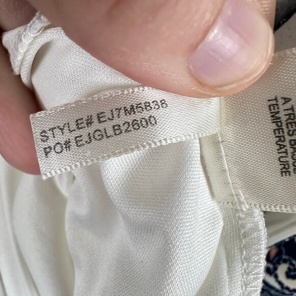 Eliza J Dress Size 8 Multicolor Paisley Print Stretch Knit Fit Flare 3/4 Sleeve - Picture 8 of 12